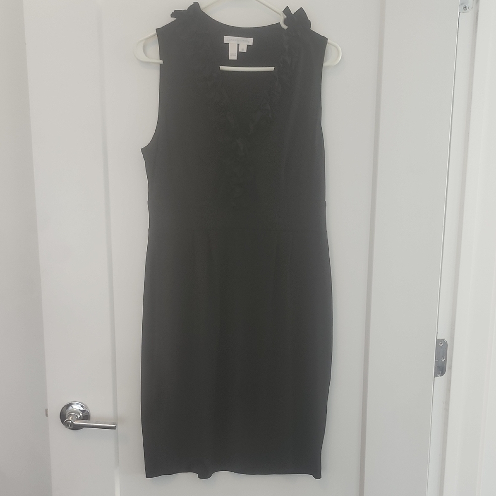 London Times Elegant Black Midi Dress